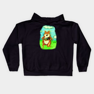 Cat Running with Candy Kids Hoodie
